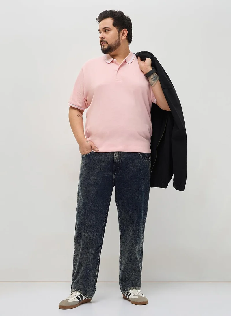 Urbano Fashion  Urbano Plus Men's Black Regular Fit Heavy Washed Denim Jeans Stretchable for Men | Best Price UAE